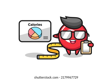Illustration of turkey flag badge mascot as a dietitian , cute style design for t shirt, sticker, logo element