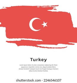 Illustration of Turkey flag Template