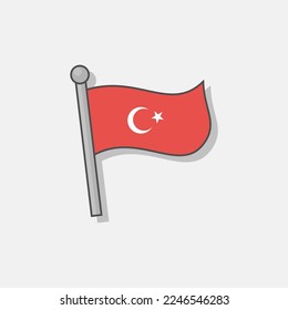 Illustration of Turkey flag Template