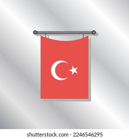 Illustration of Turkey flag Template