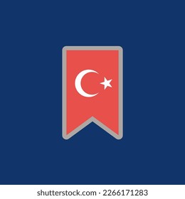 Illustration of Turkey flag Template