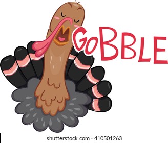 Illustration of a Turkey Gobbling