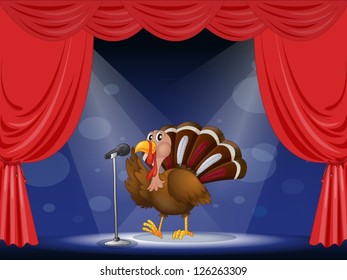 Illustration of a turkey in the limelight