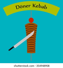 Illustration of turkish doner kebab food