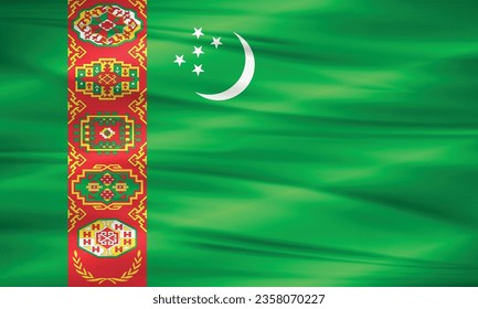 Ilustración de la bandera de Turkmenistán y del vector editable bandera de Turkmenistán