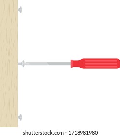 Ilustración de girar el tornillo con un destornillador.