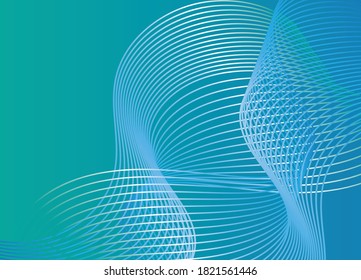 illustration of turquoise and blue waves 