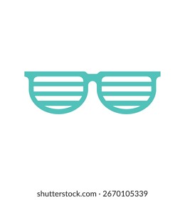 Ilustración de gafas de sol de persiana turquesa en estilo plano. Ilustración vectorial