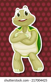 Ilustração de uma tartaruga com fundo