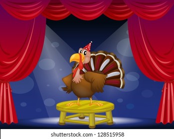 Illustration of a turtle at the center of the stage