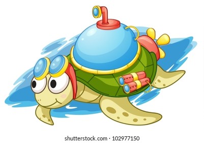 illustration of a turtle with enhancements