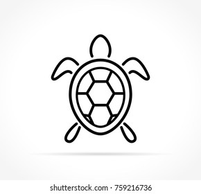 Illustration of turtle icon on white background