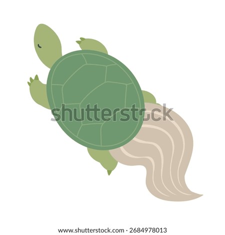 Illustration of a turtle with a Japanese-style tail