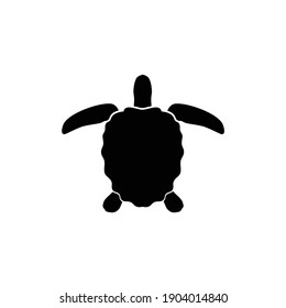 Illustration turtle silhouette underwater wildlife animal logo design vector