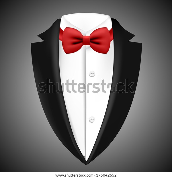 Illustration Tuxedo Bow Tie On Black Stock Vector (Royalty Free) 175042652