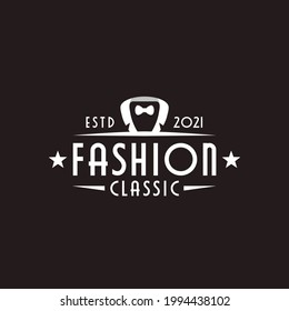 illustration of a tuxedo neck and bow tie with a classic style for fashion brand logo