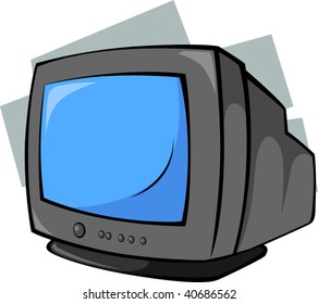 Illustration of TV in black shade background	
