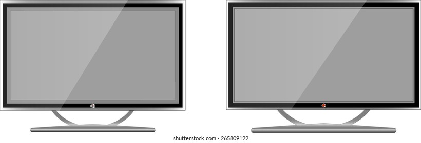 Illustration of a TV flat screen lcd, plasma realistic vector illustration
