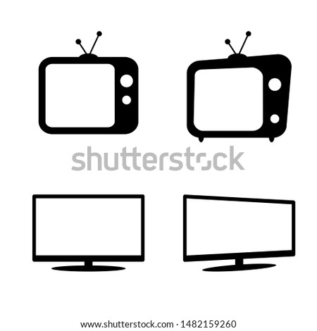 Illustration of TV. Set of TV icons.