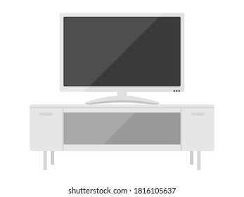 Illustration von TV- und Fernsehstand.