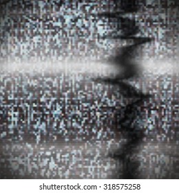 An Illustration Of A TV Static Noise With A Hand Print. Not Auto-trace.