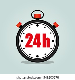 Illustration of twenty four hours stopwatch isolated icon