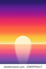 illustration of twilight reflection on the sea