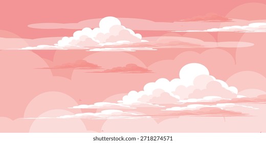 illustration of a twilight sky with clean white clouds. illustration of a bright twilight background