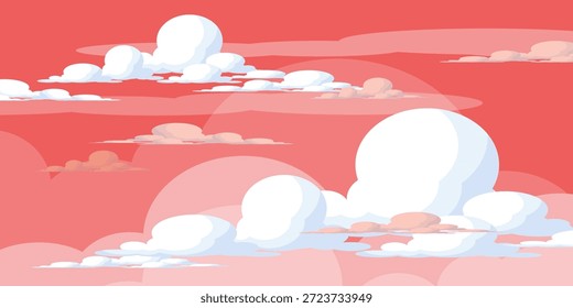 ilustração de um céu crepúsculo com nuvens brancas limpas. ilustração de um fundo crepúsculo brilhante