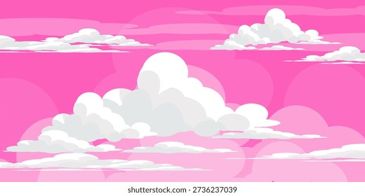 illustration of a twilight sky with clean white clouds. illustration of a bright twilight background