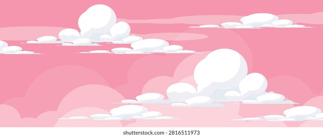 illustration of a twilight sky with clean white clouds. illustration of a bright twilight background