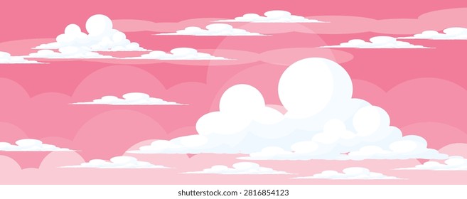illustration of a twilight sky with clean white clouds. illustration of a bright twilight background