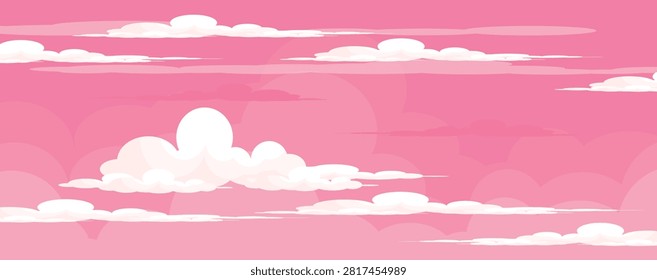 illustration of a twilight sky with clean white clouds. illustration of a bright twilight background