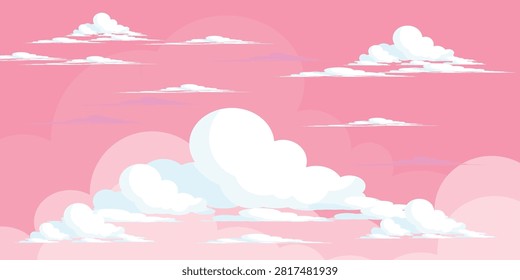 illustration of a twilight sky with clean white clouds. illustration of a bright twilight background
