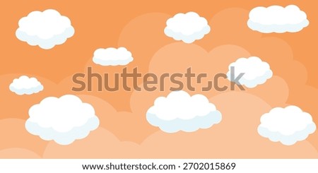 illustration of a twilight sky with clean white clouds. illustration of a bright twilight background