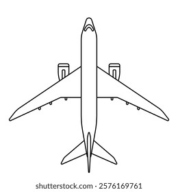 Illustration of a twin-engine contour passenger aircraft
