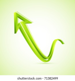 illustration of twisted arrow on isolated background