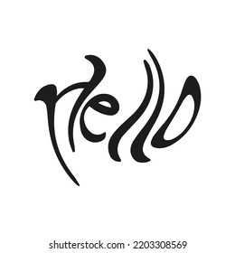 Illustration of twisted "hello" word.