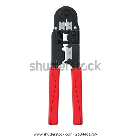 An illustration of a twisted pair crimping tool that ensures reliable connections and efficient network operation. Ideal for both professionals and amateur cable installers.