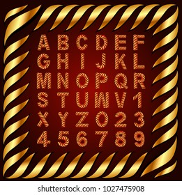 illustration of a twisted rope font in the frame