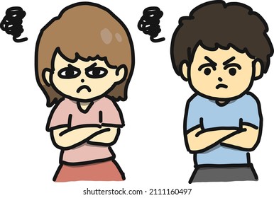 Ilustración de dos personas enfadadas.