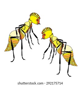 Illustration of two ants 