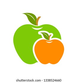 Illustration with two apples. The logotype for your company or fruit symbol for your projects.