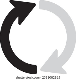 Illustration of two arrows combining and rotating