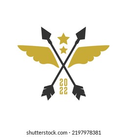 illustration of two arrows with a wings. good for any business with retro style.