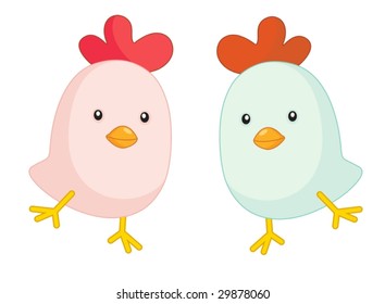 ilustración de dos pollitos de bebé