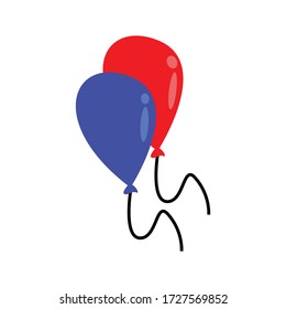 Illustration of two balloons. isolated vector