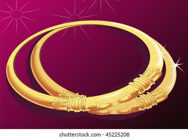 Illustration of two bangles with background	