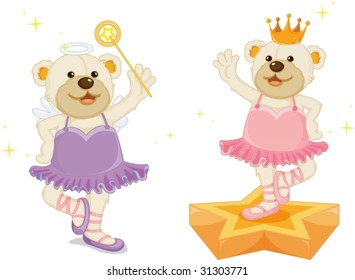 illustration of two bears on white