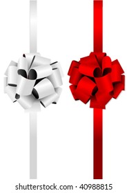 Illustration of two beautiful glossy bows